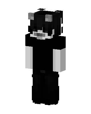 Monochrome Cat skin, 3D preview