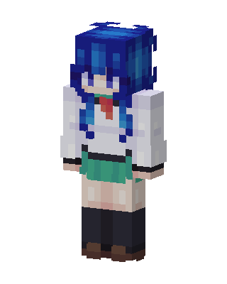 Blue Haired Schoolgirl skin, 3D preview