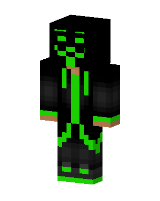 Neon Creeper Hoodie skin, 3D preview