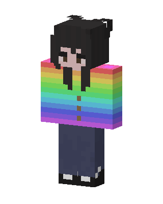 Rainbow Sweater Girl skin, 3D preview