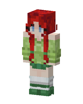 Redhead In Green Minecraft skin
