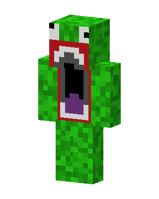 Green Rainbow Friend skin, 3D preview