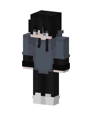 Gray Hoodie Boy skin, 3D preview