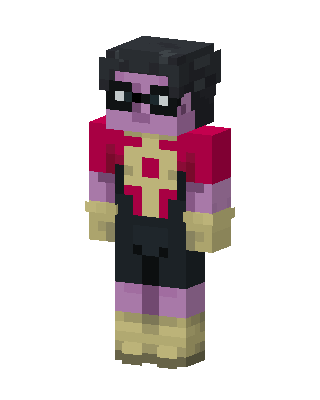 Masked Crimson Hero skin, 3D preview