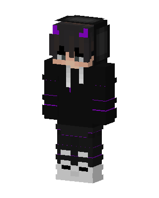 Purple Horn Hoodie skin, 3D preview