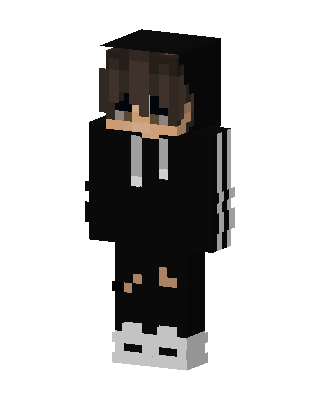 Black Hoodie Boy skin, 3D preview