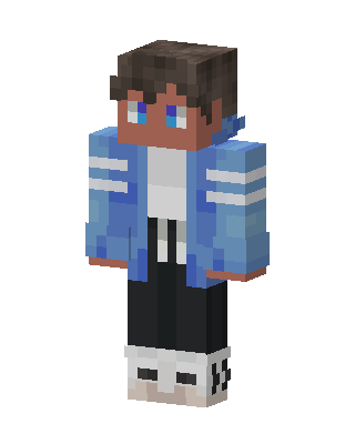 Blue Hoodie Boy skin, 3D preview