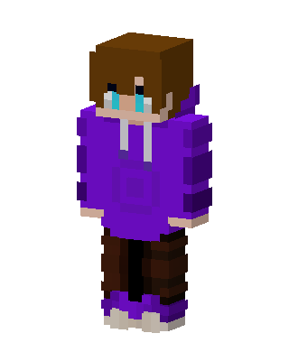 Purple Hoodie Girl skin, 3D preview