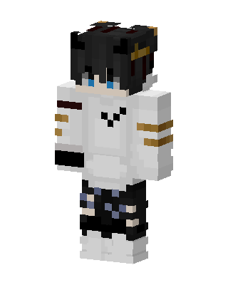 Horned Hoodie Boy skin, 3D preview