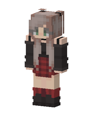 Plaid Goth Girl skin, 3D preview
