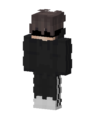 Black Hoodie Boy skin, 3D preview