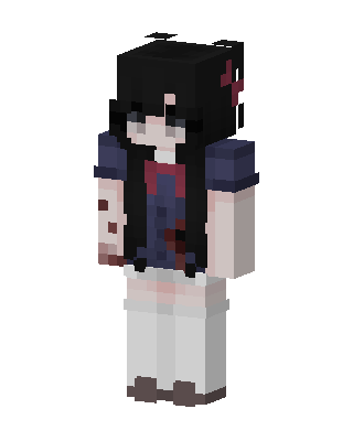 Black Anime Girl skin, 3D preview