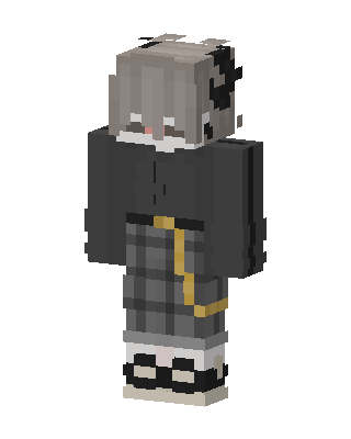 Plaid Hoodie Girl skin, 3D preview