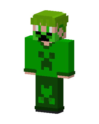 Creeper Hoodie skin, 3D preview