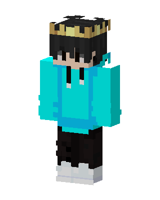 Crowned Cyan Hoodie skin, 3D preview
