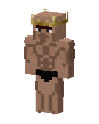Muscular Villager King skin, 3D preview