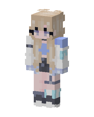 Pastel Techwear Girl skin, 3D preview