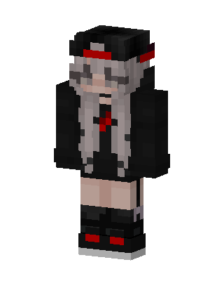 Gothic Hoodie Girl skin, 3D preview