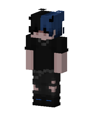 Black Emo Boy skin, 3D preview