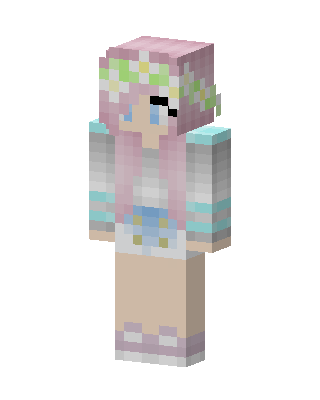 Pastel Flower Girl skin, 3D preview