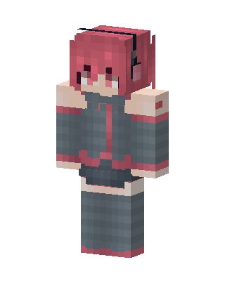Gray Student Girl skin, 3D preview
