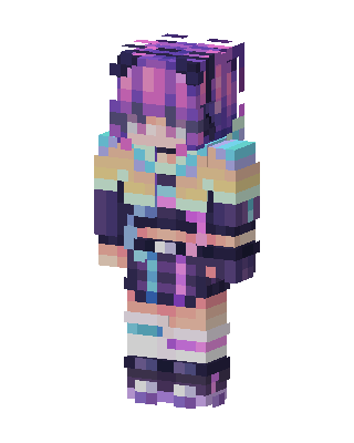 Purple Anime Girl skin, 3D preview