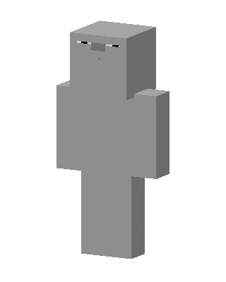 Gray Mob Boy skin, 3D preview