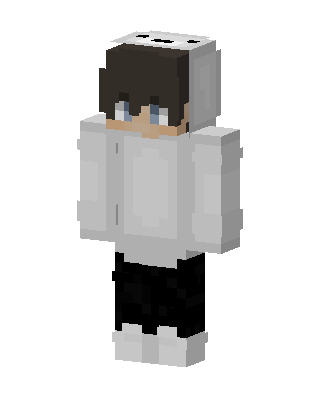 White Hoodie Boy skin, 3D preview