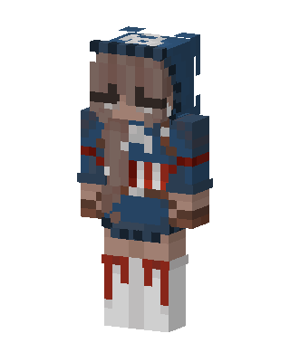 Captain America Girl Minecraft blue skin