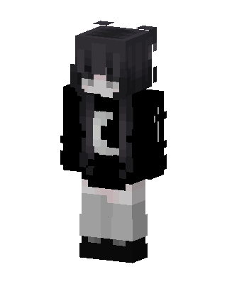 Moon Hoodie Girl skin, 3D preview