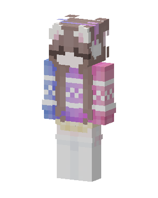 Pastel Cat Girl skin, 3D preview