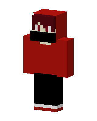 Red Hoodie Boy skin, 3D preview
