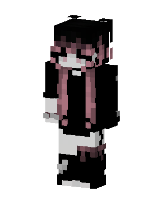Pink Goth Girl skin, 3D preview