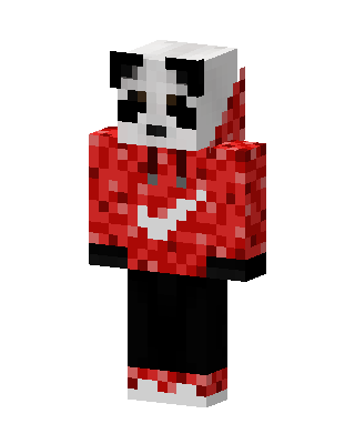 Red Hoodie Panda skin, 3D preview