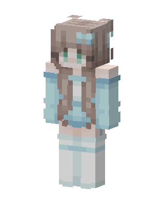 Blue Anime Girl skin, 3D preview