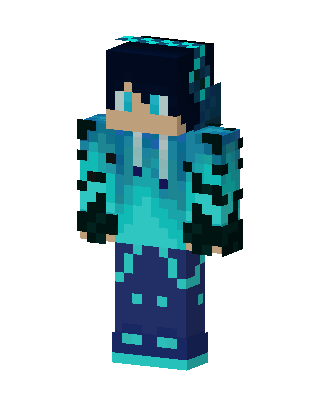 Aqua Hoodie Boy skin, 3D preview