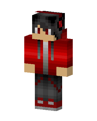 Crimson Hoodie Boy skin, 3D preview
