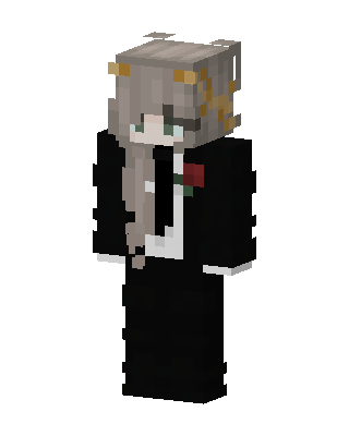 Tuxedo Rose Girl skin, 3D preview