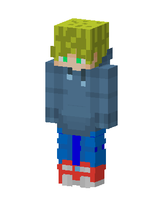Blue Hoodie Boy skin, 3D preview