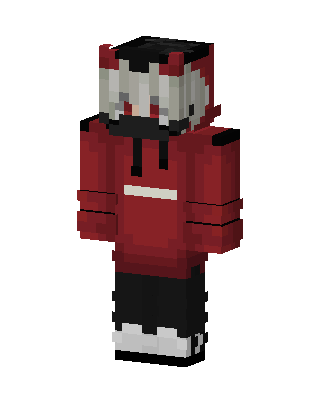 Red Demon Hoodie skin, 3D preview
