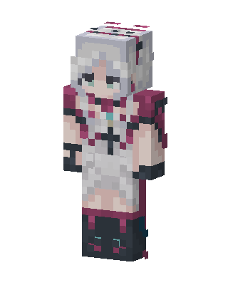 White Anime Girl skin, 3D preview