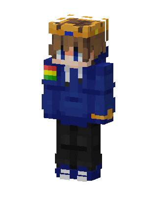Crowned Blue Hoodie skin, 3D preview