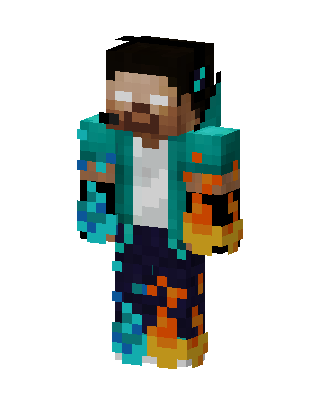 Fire Ice Herobrine Minecraft skin