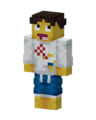White Player Boy skin, 3D preview