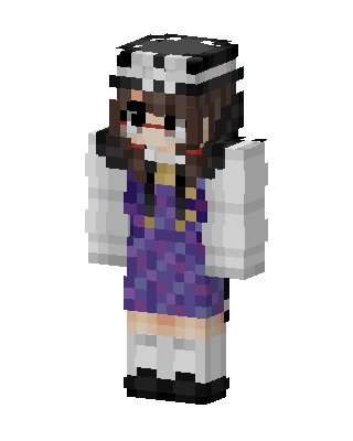 Purple Anime Girl skin, 3D preview