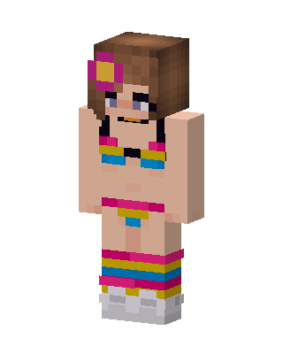 Pansexual Pride Girl skin, 3D preview