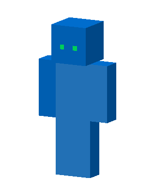 Blue Glowing Mob Boy skin, 3D preview