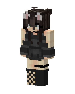 Black Anime Girl skin, 3D preview