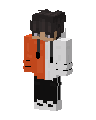 Orange Split Hoodie skin, 3D preview