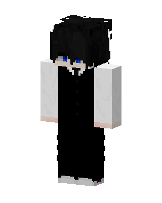 Black Goth Boy skin, 3D preview